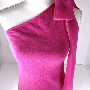 SALE! CASHMERE & SILK PINK ONE SHOULDER SWEATER TOP SAYS XL BUT I THINK ITS S…